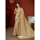 Gold Crepe Silk Stone Embroidered Party Wear Saree