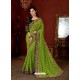 Green Broket Silk Stone Embroidered Party Wear Saree