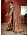 Old Rose Crepe Chiffon Stone Embroidered Party Wear Saree