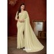 Cream Shimmer Stone Embroidered Party Wear Saree