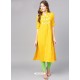 Groovy Yellow Rayon Printed Readymade Kurti