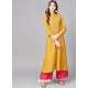 Mustard Rayon Printed Readymade Kurti