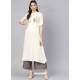 Heavenly White Rayon Printed Readymade Kurti