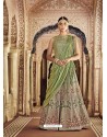 Green Bansi Silk Heavy Embroidered Bridal Lehenga Choli