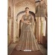 Light Brown Net Heavy Embroidered Bridal Lehenga Choli