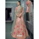 Pink Net Heavy Embroidered Bridal Lehenga Choli