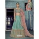 Sky Blue Silk Net Heavy Embroidered Bridal Lehenga Choli