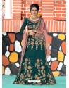 Dark Green Tapeta Satin Silk Embroidered Designer Lehenga Choli