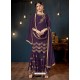 Purple Satin Georgette Embroidered Sarara Suit