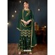 Dark Green Satin Georgette Embroidered Sarara Suit