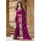 Purple Silk Resham Worked Designer Saree