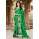 Forest Green Silk Resham Worked Designer Saree