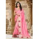 Pink Silk Resham Worked Designer Saree
