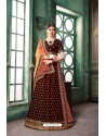 Maroon Silk Designer Embroidered Lehenga Choli