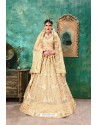 Light Beige Silk Designer Embroidered Lehenga Choli