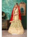 Cream Silk Designer Embroidered Lehenga Choli