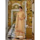 Cream Georgette Embroidered Palazzo Suit