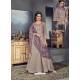 Taupe Tussar Silk Designer Anarkali Suit