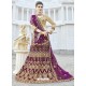 Purple Velvet Embroidered Designer Lehenga Choli