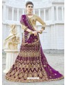 Purple Velvet Embroidered Designer Lehenga Choli