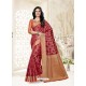 Maroon Silk Jacquard Worked Designer Saree