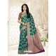 Dark Green Silk Jacquard Worked Designer Saree