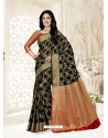 Black Silk Jacquard Worked Designer Saree