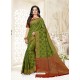 Mehendi Green Silk Jacquard Worked Designer Saree