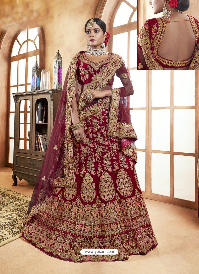 Heavy stone work hot sale bridal lehenga