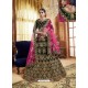 Dark Green Velvet Heavy Stone Embroidered Designer Lehenga Choli