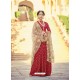 Red Viscose Jacquard Embroidered Floor Length Suit