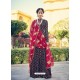 Navy Blue Viscose Jacquard Embroidered Floor Length Suit