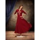 Maroon Rayon Embroidered Gown