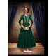 Dark Green Rayon Embroidered Gown