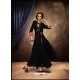 Black Rayon Embroidered Gown