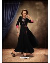 Black Rayon Embroidered Gown