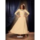 Cream Rayon Embroidered Gown