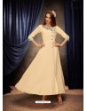 Cream Rayon Embroidered Gown