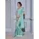 Sky Blue Fancy Heavy Work Party Wear Saree