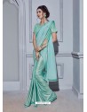 Sky Blue Fancy Heavy Work Party Wear Saree