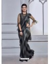 Black And Carbon Fancy Heavy Work Party Wear Saree