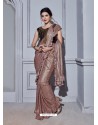 Dusty Pink Fancy Heavy Work Party Wear Saree