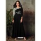 Black Heavy Rayon Embroidered Gown