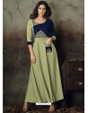 Sea Green Heavy Rayon Embroidered Gown