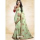 Sea Green Vichitra Silk Embroidered Designer Saree