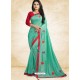 Latest Mint Vichitra Silk Embroidered Designer Saree