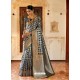 Grey Kansula Silk Jacquard Worked Designer Saree