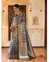 Grey Kansula Silk Jacquard Worked Designer Saree