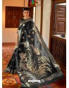 Black Kansula Silk Jacquard Worked Designer Saree