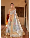Silver Kansula Silk Jacquard Worked Designer Saree